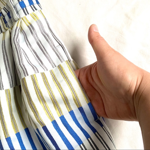 Massimo Dutti Pleated Striped Mini Skirt - Picture 9 of 13